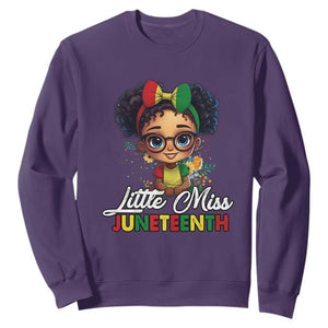 Juneteenth Sweatshirt Little Miss Girl Black History TS02 Purple Print Your Wear