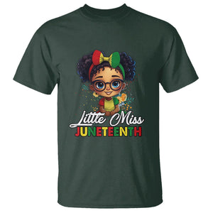 Juneteenth T Shirt Little Miss Girl Black History TS02 Dark Forest Green Print Your Wear