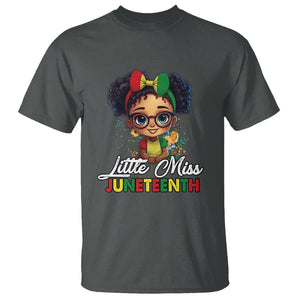 Juneteenth T Shirt Little Miss Girl Black History TS02 Dark Heather Print Your Wear