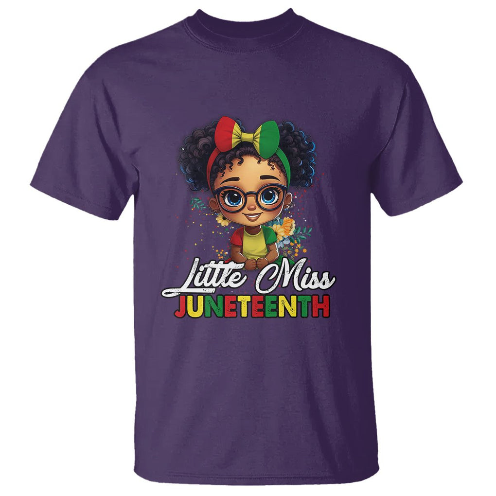 Juneteenth T Shirt Little Miss Girl Black History TS02 Purple Print Your Wear