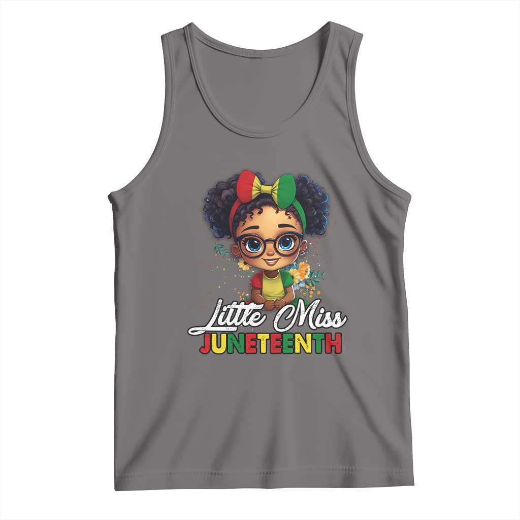 Little Miss Juneteenth Tank Top Since 1865 Black History TS02 Deep Heather Print Your Wear