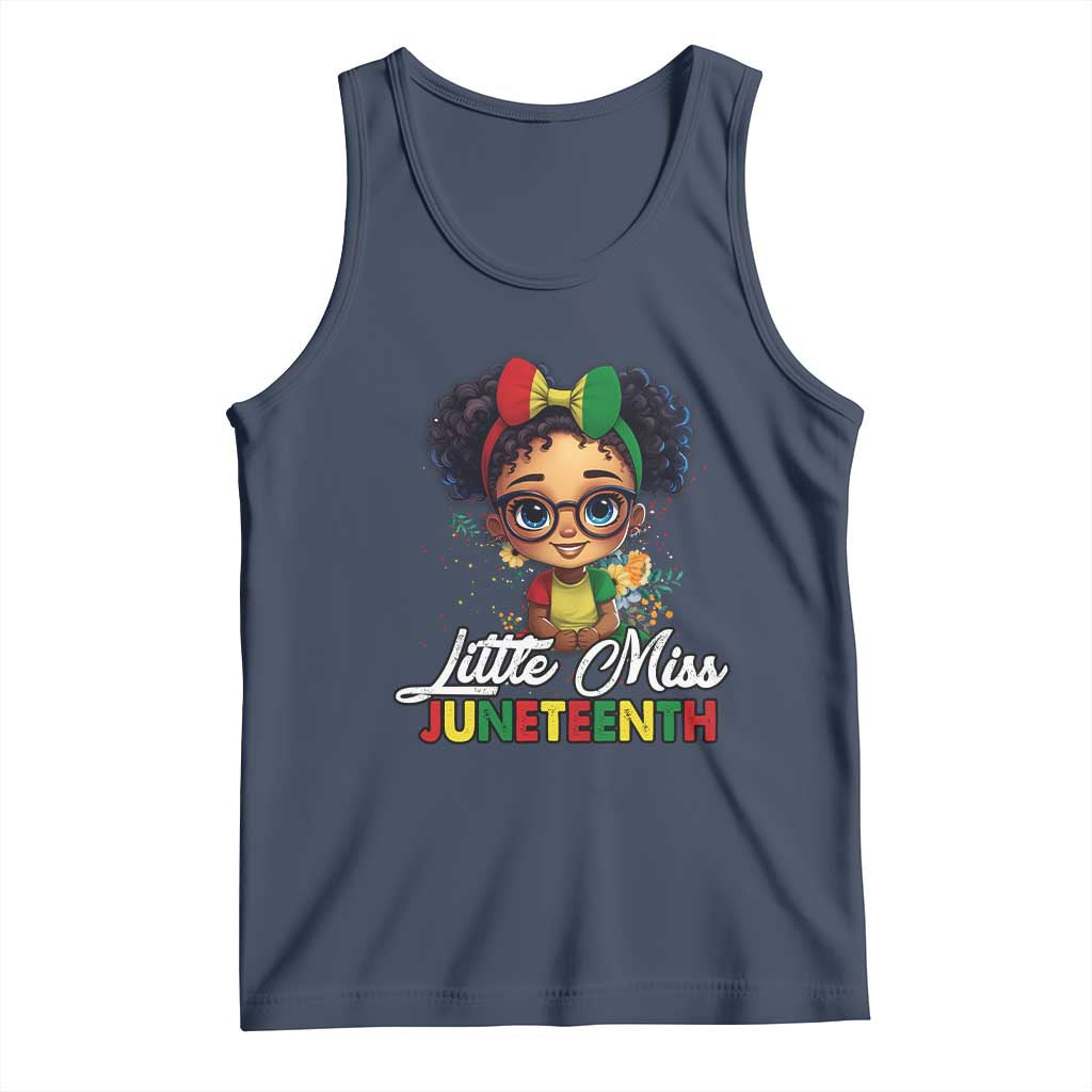 Little Miss Juneteenth Tank Top Since 1865 Black History TS02 Navy Print Your Wear