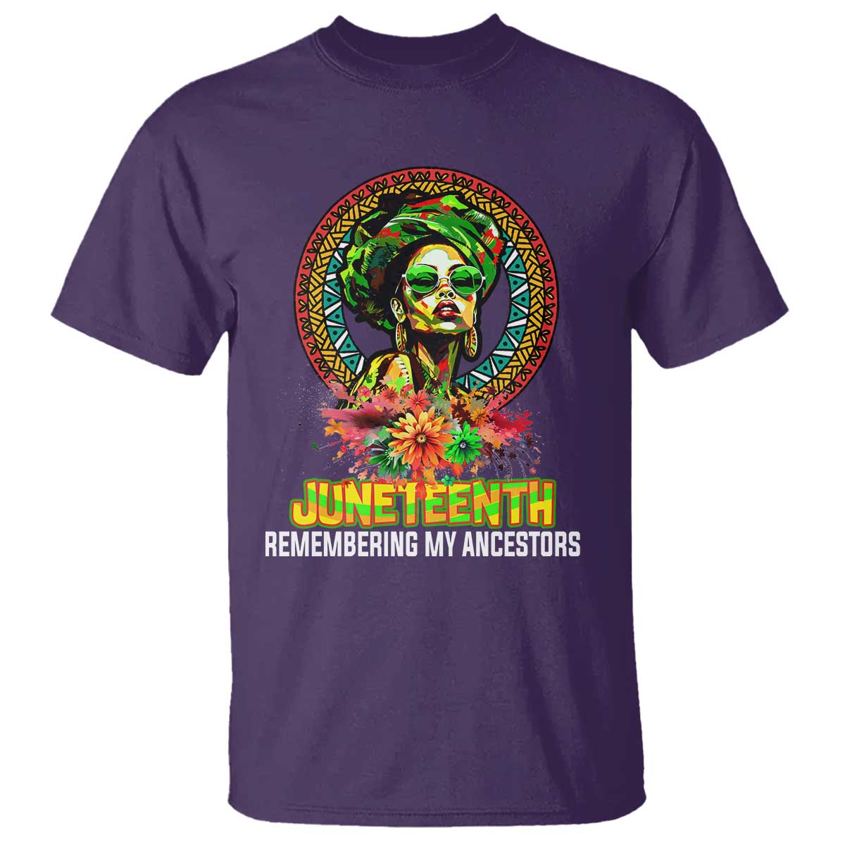 Juneteenth 1865 T Shirt Remembering Ancestors African American Woman TS02 Purple Print Your Wear