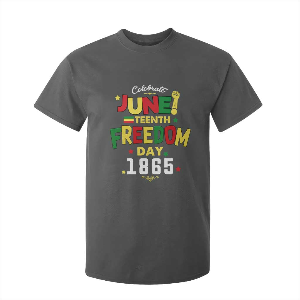 Celebrate Juneteenth 1865 T Shirt For Kid Freedom Day Black History Independence TS02 Dark Heather Print Your Wear