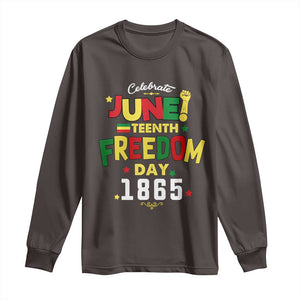 Celebrate Juneteenth 1865 Long Sleeve Shirt Freedom Day Black History Independence TS02 Dark Chocolate Print Your Wear