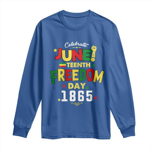 Celebrate Juneteenth 1865 Long Sleeve Shirt Freedom Day Black History Independence TS02 Royal Blue Print Your Wear