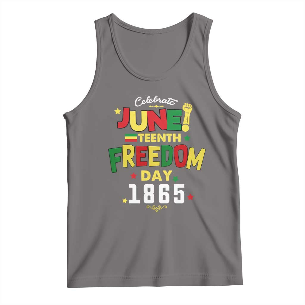 Celebrate Juneteenth 1865 Tank Top Freedom Day Black History Independence TS02 Deep Heather Print Your Wear