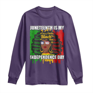 Juneteenth Is My Independence Day Long Sleeve Shirt Since 1865 African American Woman TS02 Purple Print Your Wear