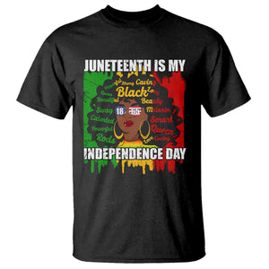 Juneteenth Is My Independence Day T Shirt Since 1865 African American Woman TS02 Black Print Your Wear