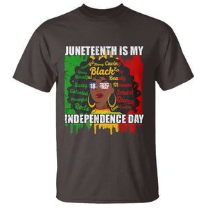 Juneteenth Is My Independence Day T Shirt Since 1865 African American Woman TS02 Dark Chocolate Print Your Wear