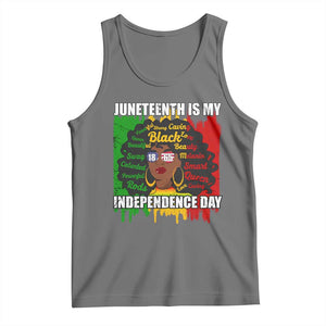 Juneteenth Is My Independence Day Tank Top Since 1865 African American Woman TS02 Black Heather Print Your Wear