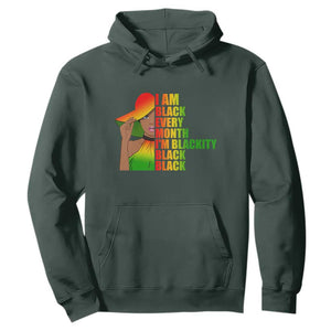 Proud Black Women Hoodie I Am Black Every Month Blackity African American Pride Black History Month Juneteenth TS02 Dark Forest Green Printyourwear