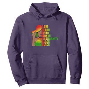 Proud Black Women Hoodie I Am Black Every Month Blackity African American Pride Black History Month Juneteenth TS02 Purple Printyourwear