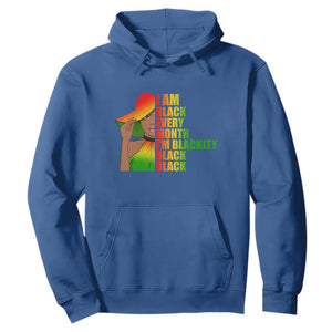 Proud Black Women Hoodie I Am Black Every Month Blackity African American Pride Black History Month Juneteenth TS02 Royal Blue Printyourwear