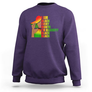 Proud Black Women Sweatshirt I Am Black Every Month Blackity African American Pride Black History Month Juneteenth TS02 Purple Printyourwear