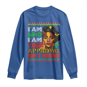 Black Queen Pride Long Sleeve Shirt I Am Who I Am Your Approval Isn't Needed TS02 Royal Blue Print Your Wear