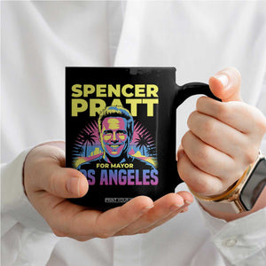 Spencer Pratt for Mayor Los Angeles Synthwave Graphic Coffee Mug Retro Neon California Supporter TS02 Print Your Wear