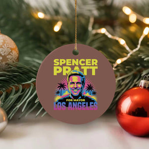 Spencer Pratt for Mayor Los Angeles Synthwave Graphic Ceramic Ornament Retro Neon California Supporter TS02 1pc Mocha Print Your Wear