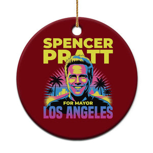 Spencer Pratt for Mayor Los Angeles Synthwave Graphic Ceramic Ornament Retro Neon California Supporter TS02 1pc Red Print Your Wear