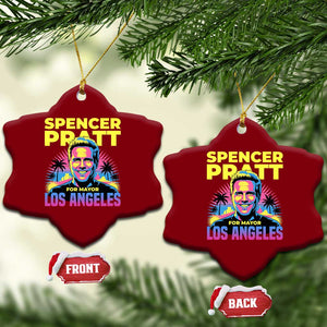 Spencer Pratt for Mayor Los Angeles Synthwave Graphic Ceramic Ornament Retro Neon California Supporter TS02 Print Your Wear