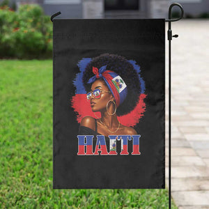 Haitian Queen Afro Melanin Graphic Garden Flag Haiti Flag Heritage Pride TS02 Print Your Wear