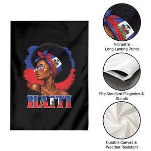Haitian Queen Afro Melanin Graphic Garden Flag Haiti Flag Heritage Pride TS02 Print Your Wear