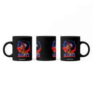Haitian Queen Afro Melanin Graphic Coffee Mug Haiti Flag Heritage Pride TS02 Print Your Wear