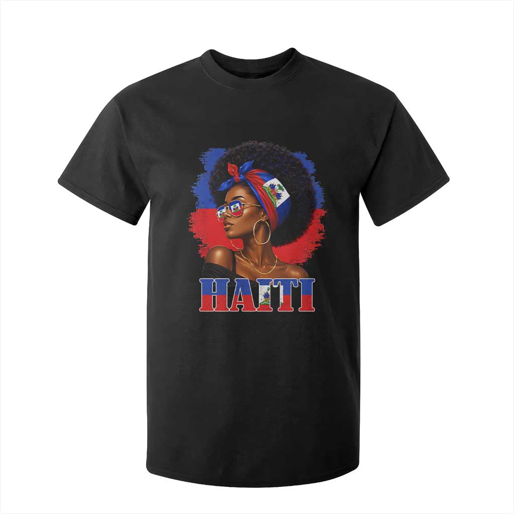 Haitian Queen Afro Melanin Graphic T Shirt For Kid Haiti Flag Heritage Pride TS02 Black Print Your Wear