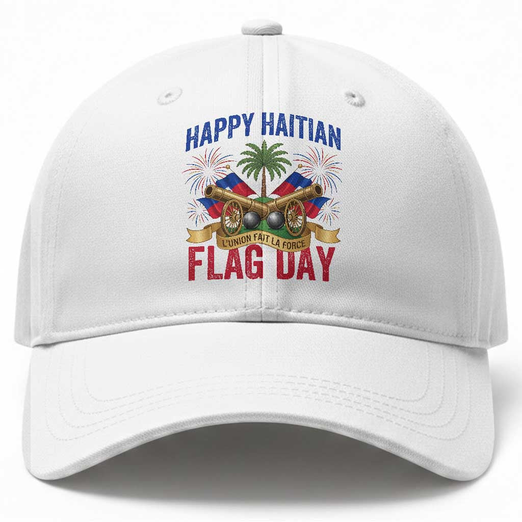 Happy Haitian Flag Day Celebration Graphic Baseball Cap May 18 National Pride Haiti Heritage TS02 Print Your Wear