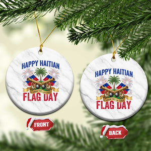 Happy Haitian Flag Day Celebration Graphic Ceramic Ornament May 18 National Pride Haiti Heritage TS02 1pc White Marble Print Your Wear