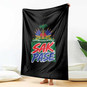 Sak Pase Haitian Creole Greeting Throw Blanket National Crest Cultural Haiti Pride TS02 Print Your Wear
