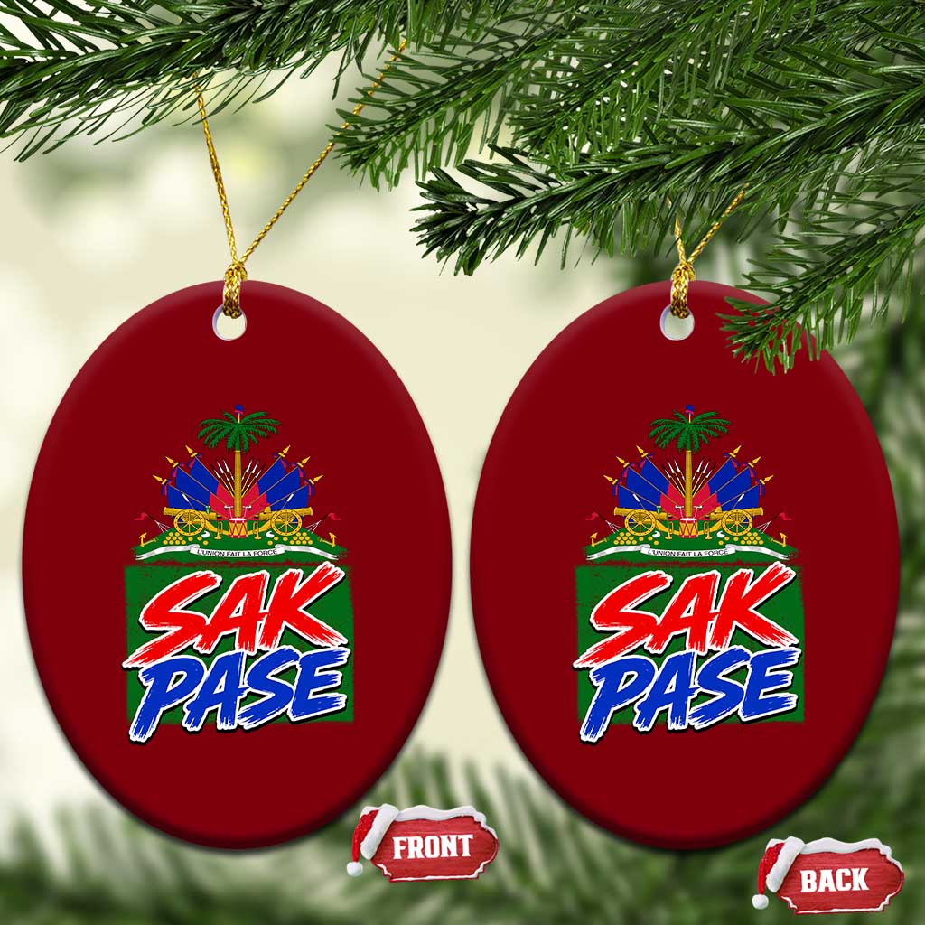 Sak Pase Haitian Creole Greeting Ceramic Ornament National Crest Cultural Haiti Pride TS02 Print Your Wear
