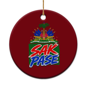 Sak Pase Haitian Creole Greeting Ceramic Ornament National Crest Cultural Haiti Pride TS02 1pc Red Print Your Wear