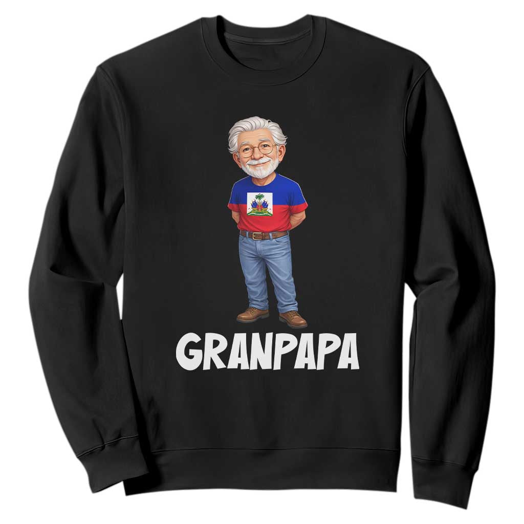 Granpapa Haitian Creole Grandpa Pride Sweatshirt Grandfather Hispanic Haiti Heritage Father's Day TS02 Black Print Your Wear