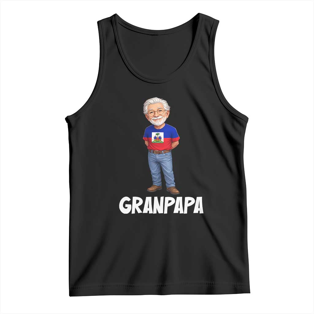 Granpapa Haitian Creole Grandpa Pride Tank Top Grandfather Hispanic Haiti Heritage Father's Day TS02 Black Print Your Wear