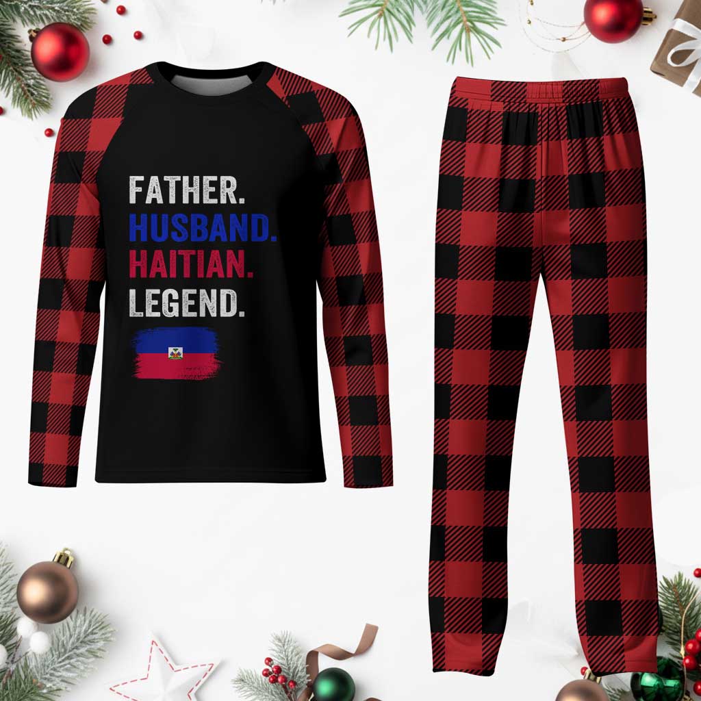 Father Husband Haitian Legend Plaid Pajama Set Distressed Haiti Flag Dad Gift Father's Day TS02 Buffalo Plaid Print Your Wear
