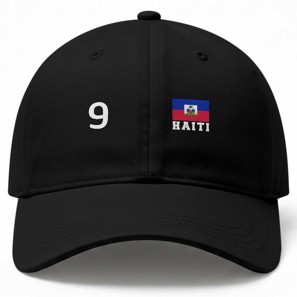 Haiti Soccer Jersey Style Number 9 Graphic Baseball Cap Haitian Flag Football Sports Fan TS02 Print Your Wear