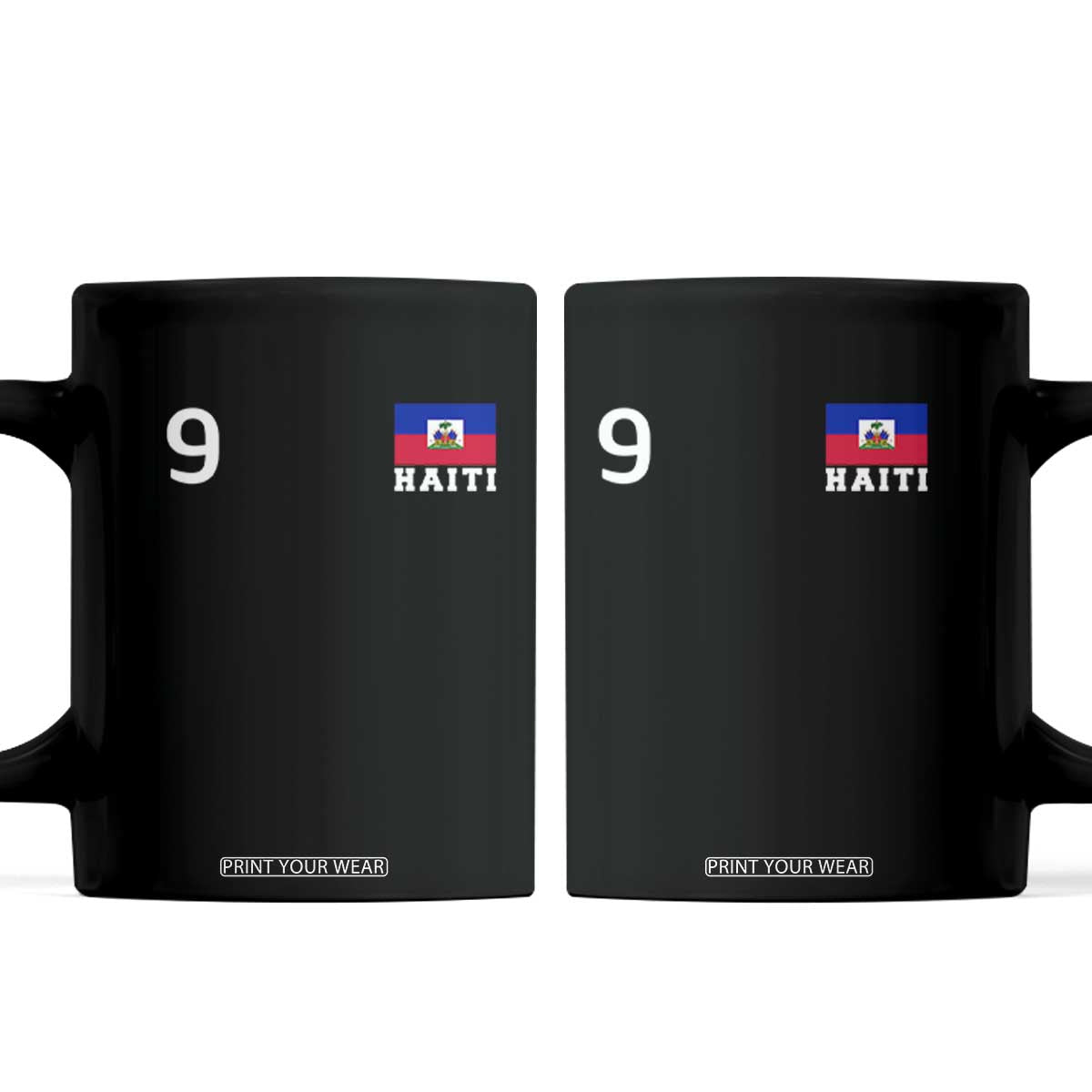 Haiti Soccer Jersey Style Number 9 Graphic Coffee Mug Haitian Flag Football Sports Fan TS02 Black Print Your Wear