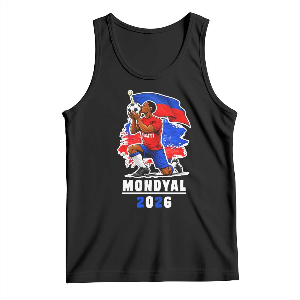 Mondyal 2026 Haiti Soccer Player Victory Celebration Graphic Tank Top Haitian Flag Football Sports Fan TS02 Black Print Your Wear