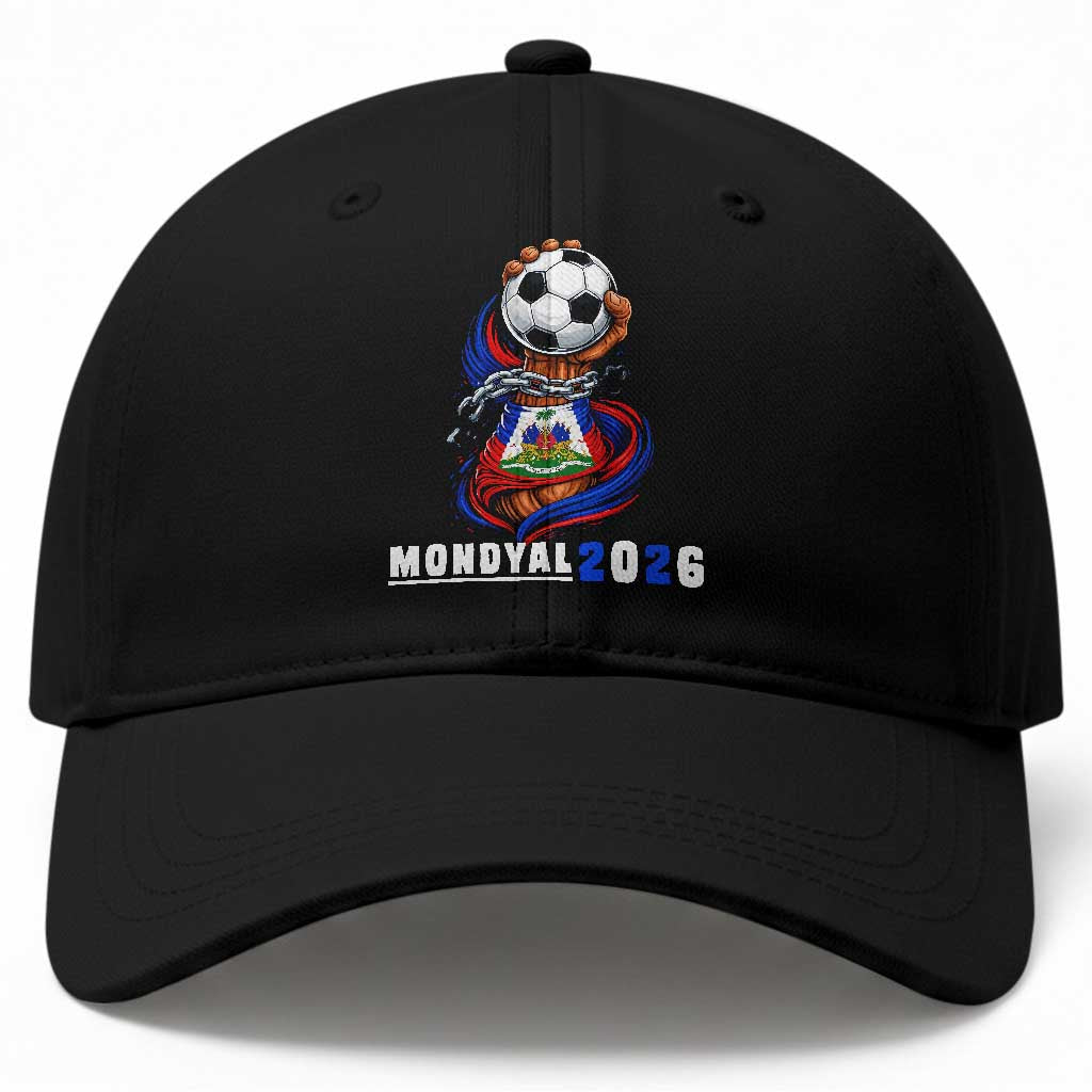 Mondyal 2026 Haiti Freedom Fist Broken Chains Soccer Graphic Baseball Cap Haitian Flag Football Sports Fan TS02 Print Your Wear