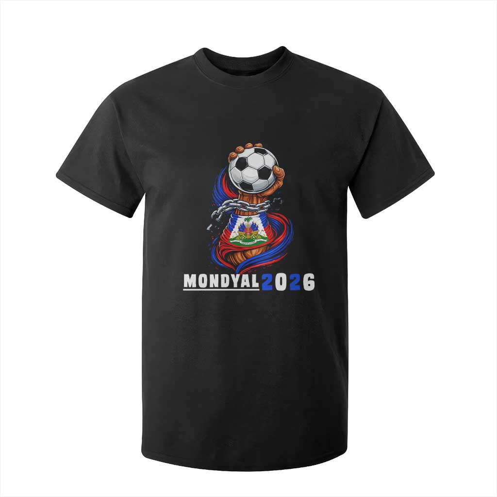 Mondyal 2026 Haiti Freedom Fist Broken Chains Soccer Graphic T Shirt For Kid Haitian Flag Football Sports Fan TS02 Black Print Your Wear