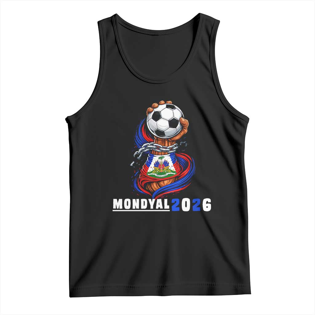 Mondyal 2026 Haiti Freedom Fist Broken Chains Soccer Graphic Tank Top Haitian Flag Football Sports Fan TS02 Black Print Your Wear