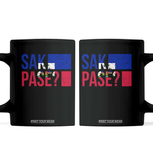 Sak Pase Haitian Creole Coffee Mug Haiti Flag Heritage Pride TS02 Black Print Your Wear