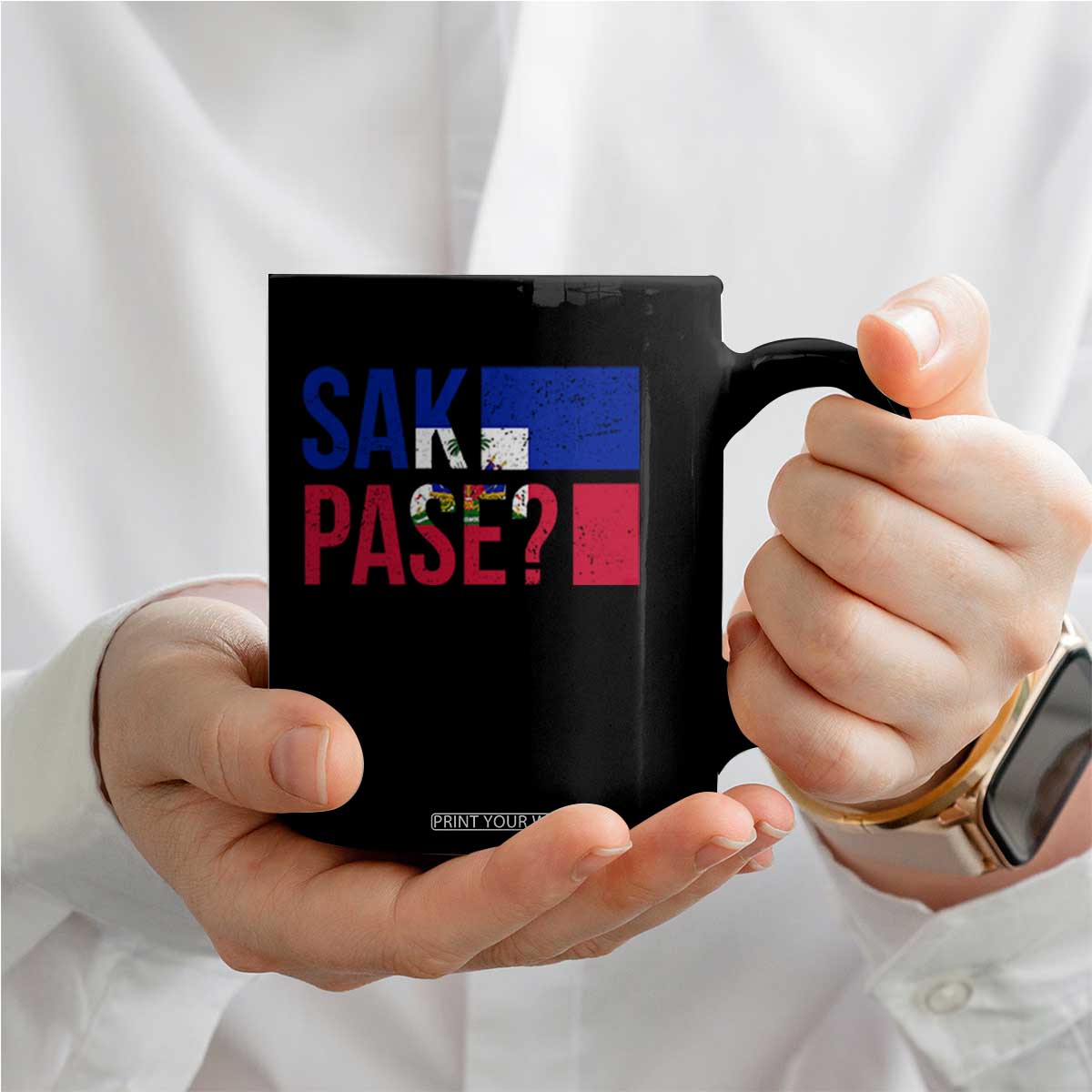 Sak Pase Haitian Creole Coffee Mug Haiti Flag Heritage Pride TS02 Print Your Wear