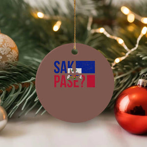 Sak Pase Haitian Creole Ceramic Ornament Haiti Flag Heritage Pride TS02 1pc Mocha Print Your Wear