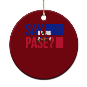 Sak Pase Haitian Creole Ceramic Ornament Haiti Flag Heritage Pride TS02 1pc Red Print Your Wear