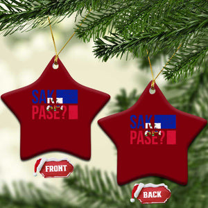 Sak Pase Haitian Creole Ceramic Ornament Haiti Flag Heritage Pride TS02 Print Your Wear