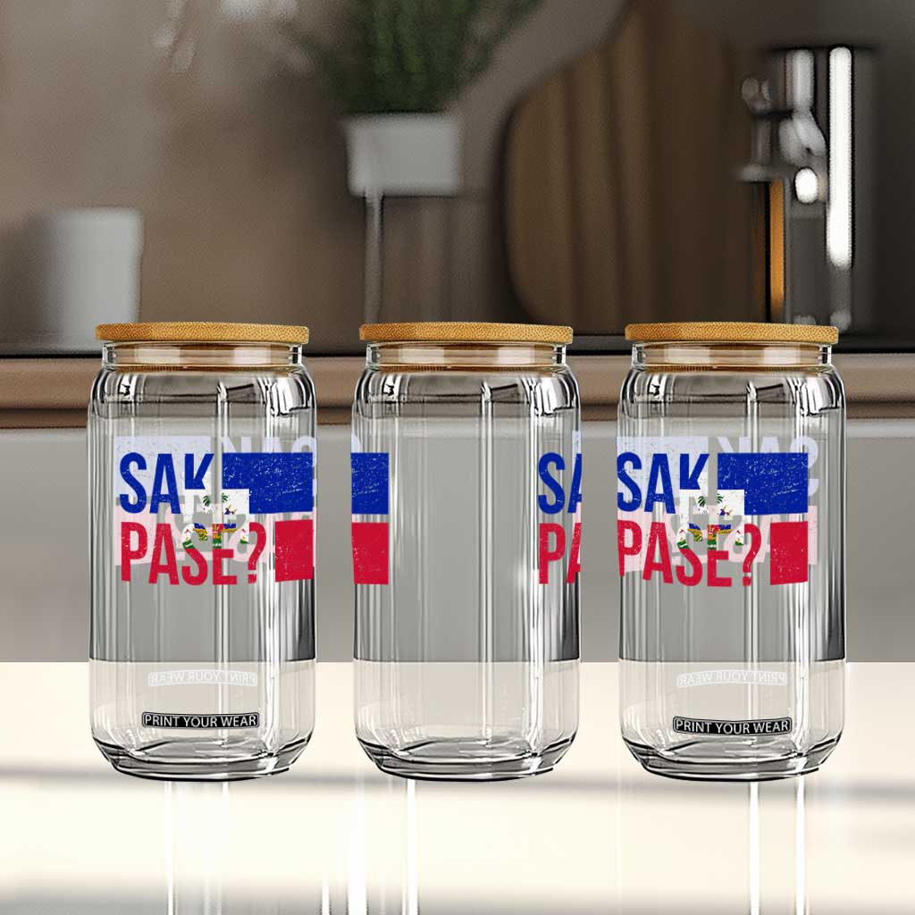 Sak Pase Haitian Creole Glass Can Haiti Flag Heritage Pride TS02 Print Your Wear