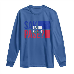 Sak Pase Haitian Creole Long Sleeve Shirt Haiti Flag Heritage Pride TS02 Royal Blue Print Your Wear