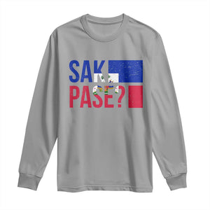 Sak Pase Haitian Creole Long Sleeve Shirt Haiti Flag Heritage Pride TS02 Sport Gray Print Your Wear